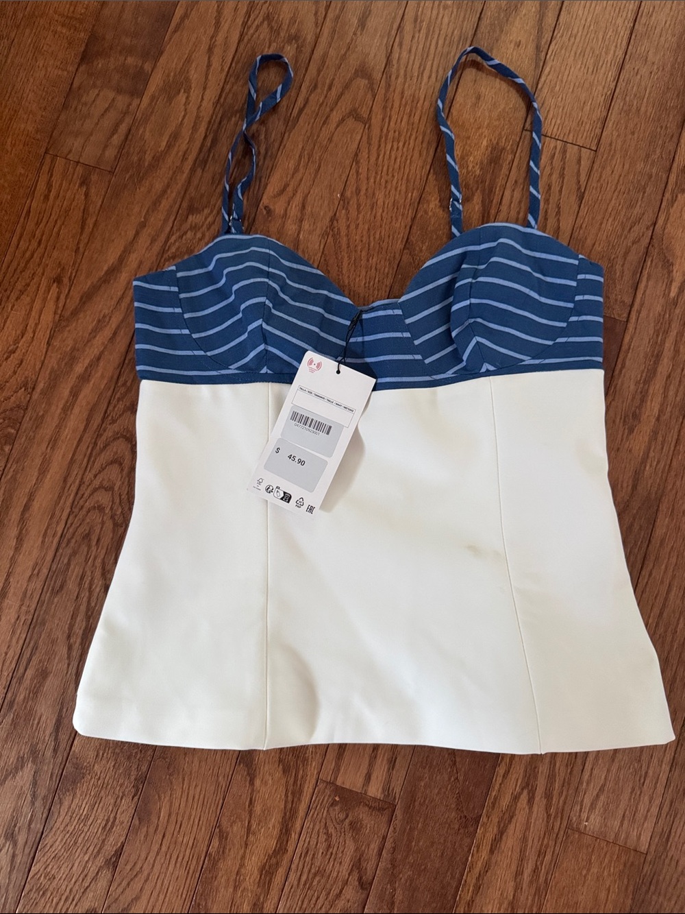Zara Striped Blue and White Tank Top